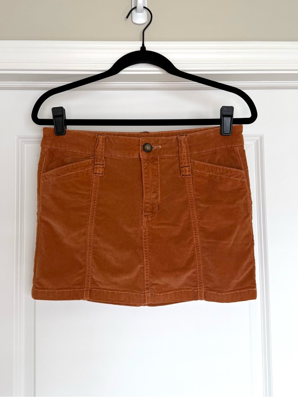 Free People Corduroy Mini Skirt in Autumn Orange | 2